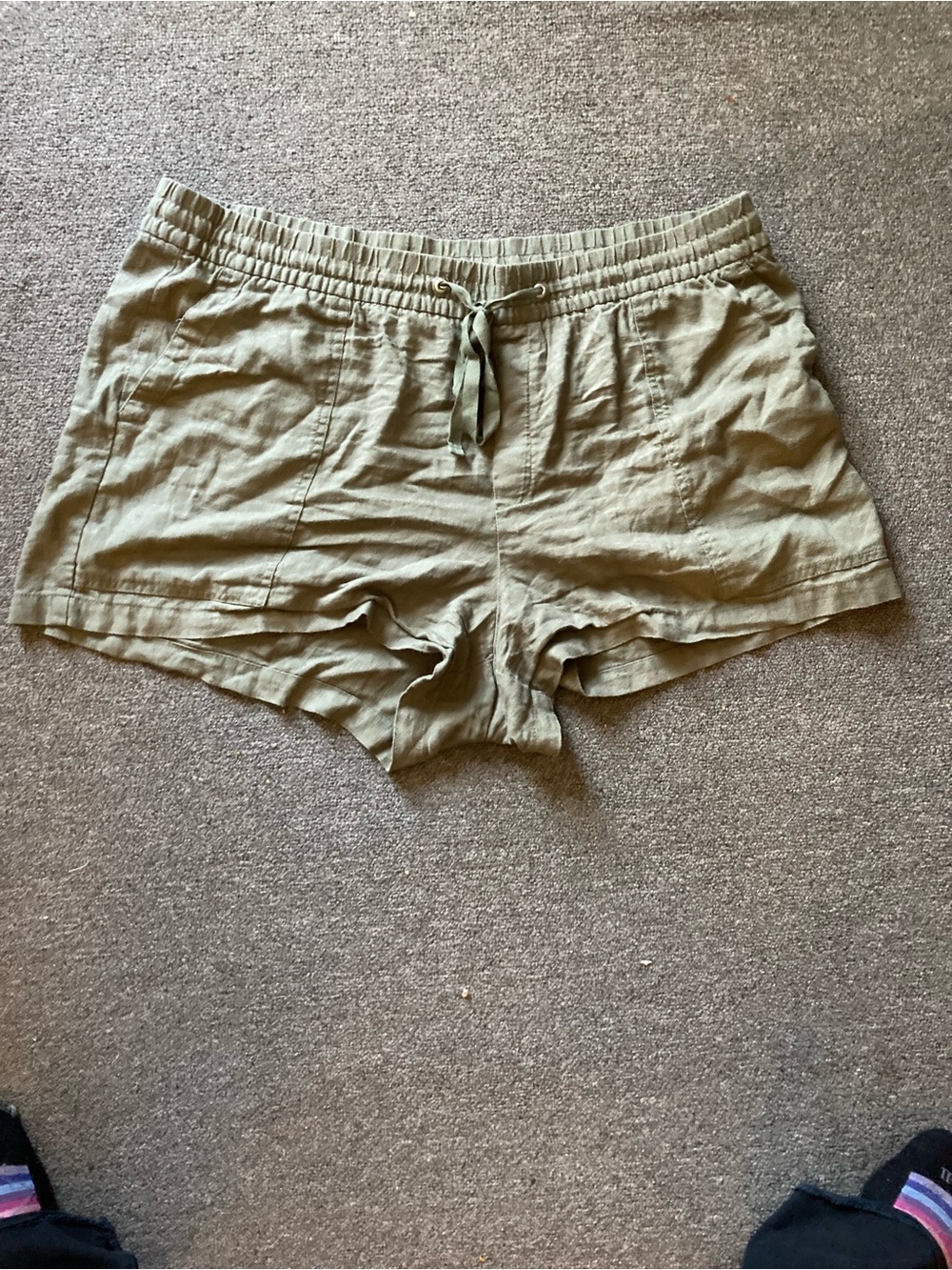 Olive Green GAP Linen Shorts